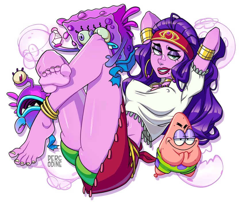 spongebob squarepants, patrick star, and madame kassandra (spongebob squarepants) drawn by percodine