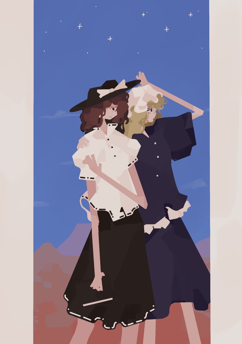 usami renko and maribel hearn (touhou) drawn by llamas_yes