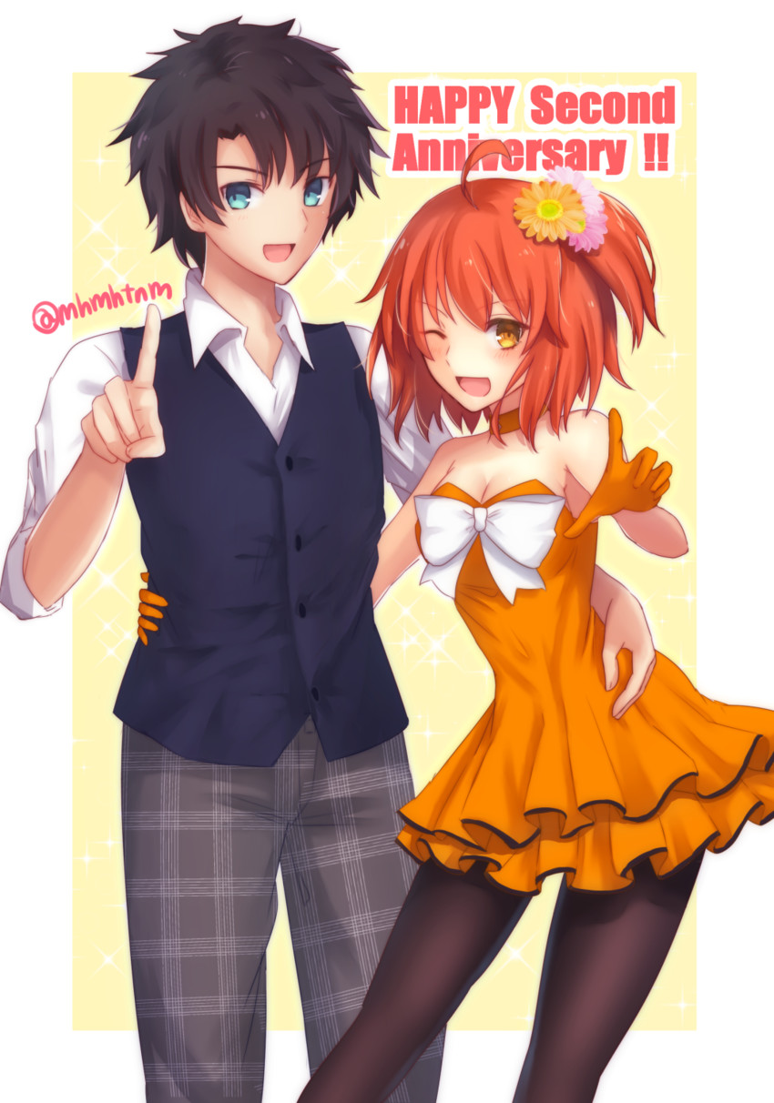 fujimaru ritsuka (fate and 1 more) drawn by tanaji