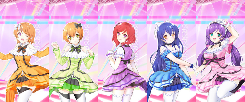 nishikino maki, tojo nozomi, sonoda umi, hoshizora rin, and koizumi hanayo (love live! and 1 more) drawn by raind