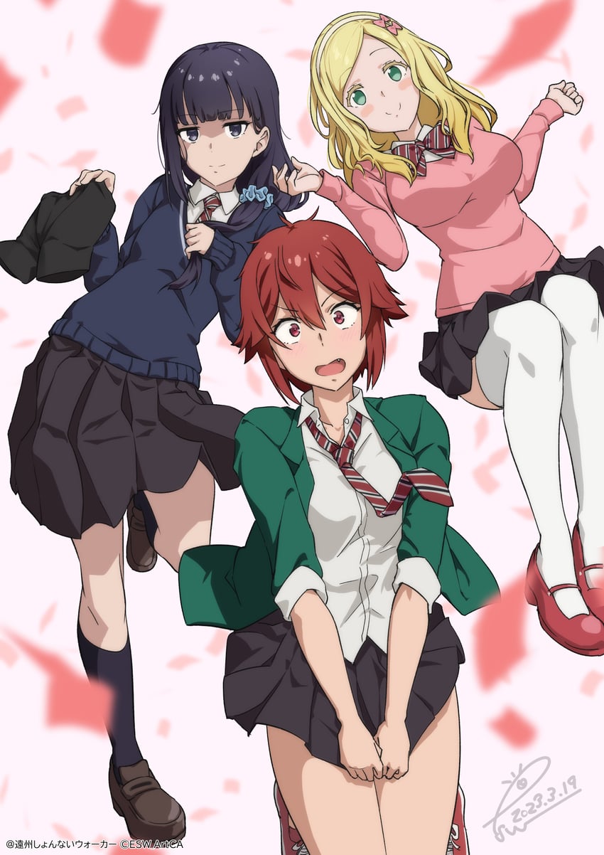 aizawa tomo, gundou misuzu, and carol olston (tomo-chan wa onna no ko) drawn by esw_artca