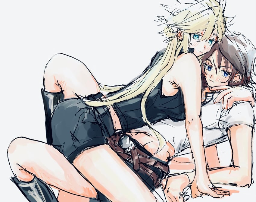 cloud strife and squall leonhart (final fantasy and 2 more) drawn by shen_0012