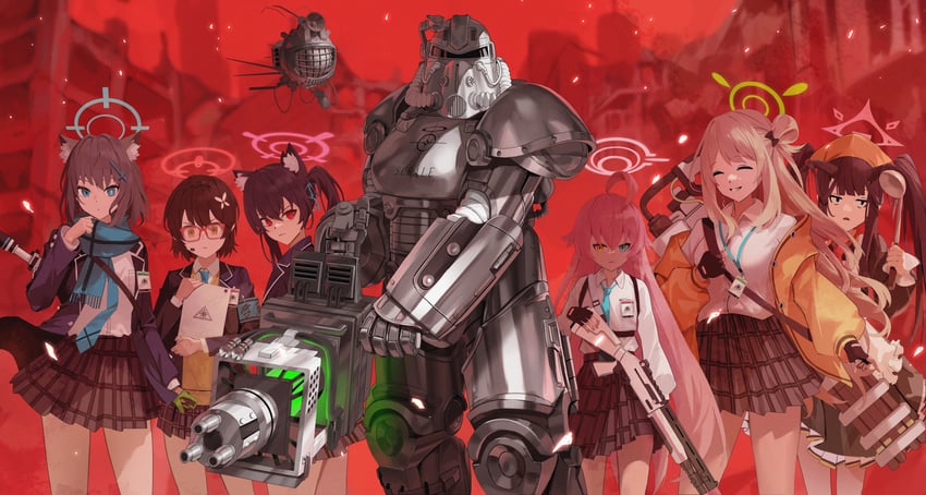 shiroko, hoshino, nonomi, serika, ayane, and 4 more (blue archive and 2 more) drawn by malko_sonbadak_saseum