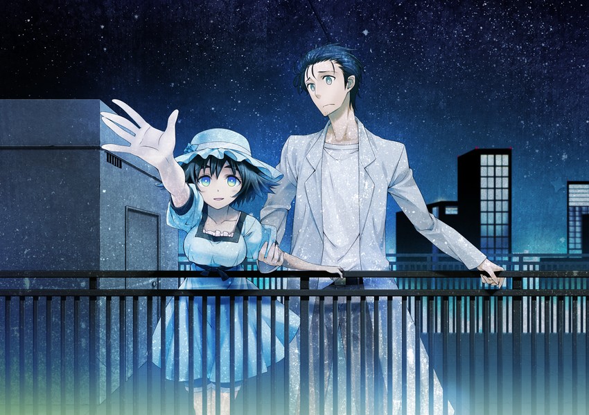 okabe rintarou and shiina mayuri (science adventure and 1 more) drawn by 2c=galore