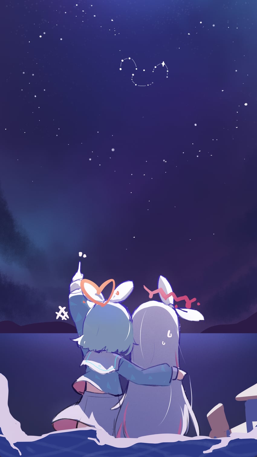 sensei, doodle sensei, arona, and plana (blue archive) drawn by komori_yu