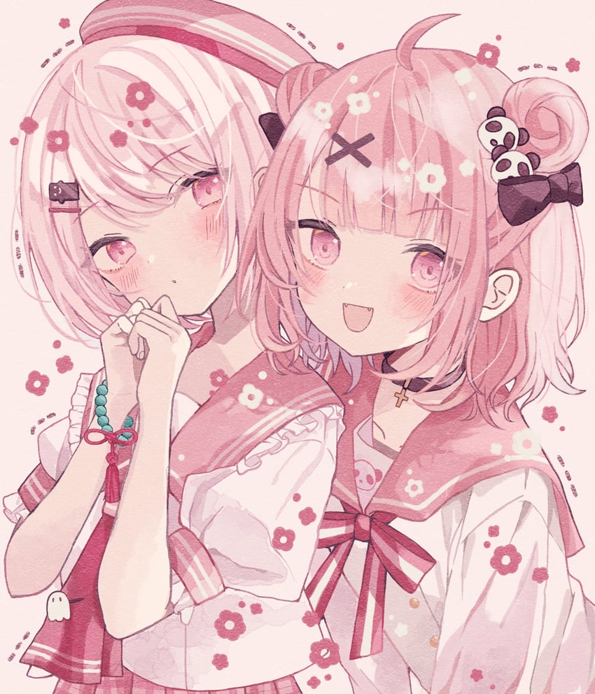 shiina yuika and sasaki saku (nijisanji) drawn by yuzuriha_(nx_e78)