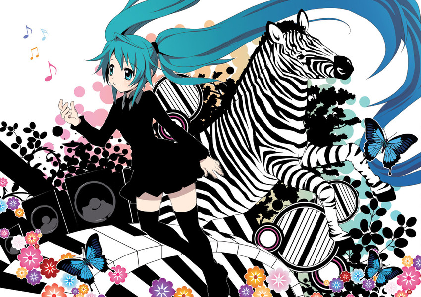hatsune miku (vocaloid and 1 more) drawn by yumigon