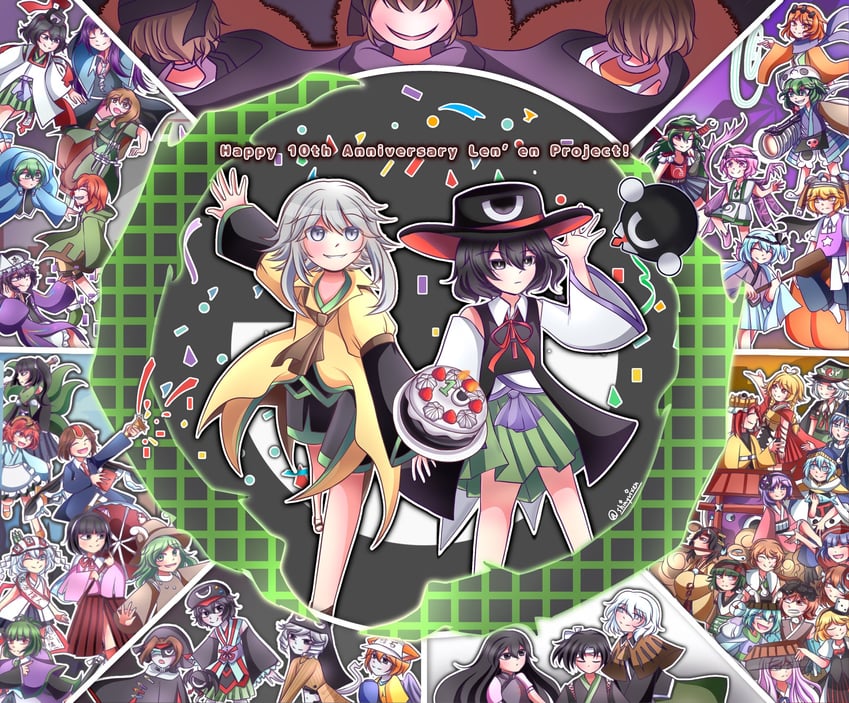 enraku tsubakura, houlen yabusame, senri tsurubami, shitodo kuroji, zuifeng tenkai, and 43 more (len'en) drawn by aya_(shiny_vixen)