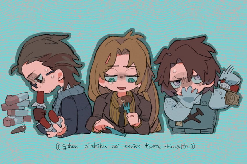 heathcliff, gregor, and rodion (project moon and 1 more) drawn by sijo_nm