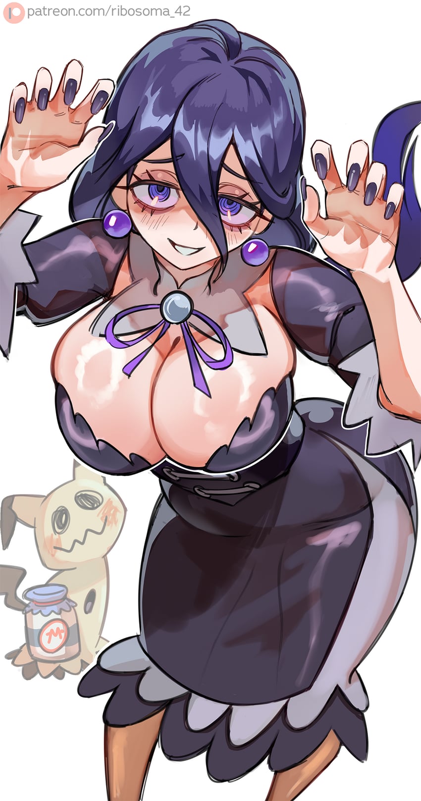 hex maniac and mimikyu (pokemon and 1 more) drawn by ribosoma_42