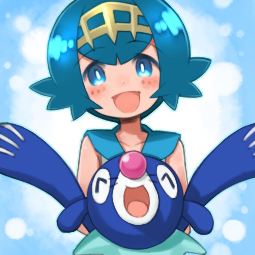 lana and popplio (pokemon and 1 more) drawn by nada_haruka