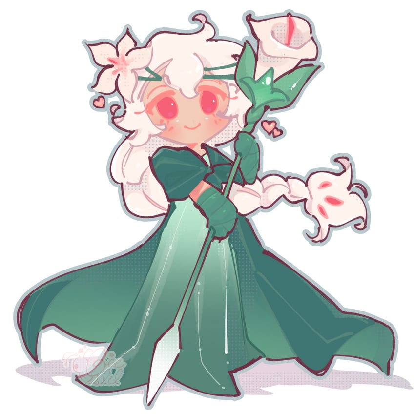 white lily cookie (cookie run and 1 more) drawn by thatonelilbee