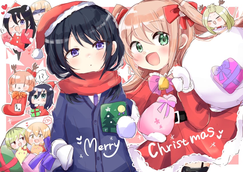 kuroki tomoko, tamura yuri, katou asuka, nemoto hina, uchi emiri, and 4 more (watashi ga motenai no wa dou kangaetemo omaera ga warui!) drawn by daidai_(kiiropam41)