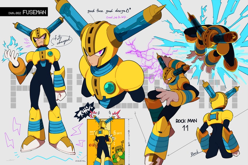 fuse man and block man (mega man and 1 more) drawn by seto_(asils)