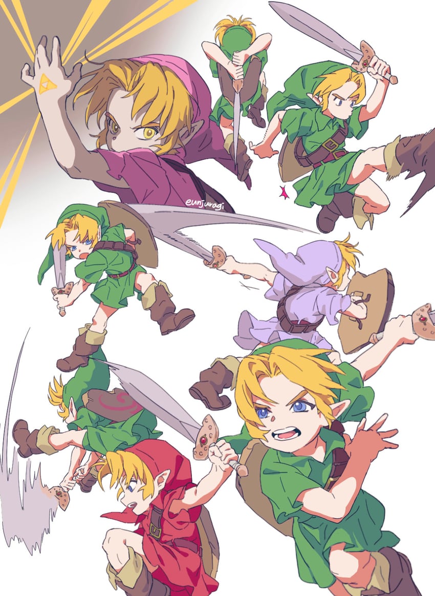 link and young link (the legend of zelda) drawn by eunjuragi