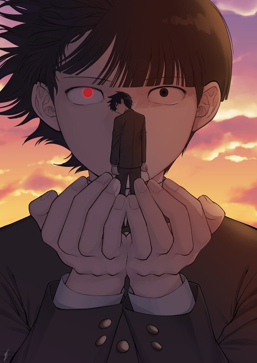 kageyama shigeo and kageyama ritsu (mob psycho 100) drawn by user_dhue8322