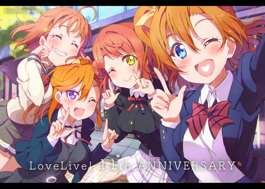 kosaka honoka, takami chika, uehara ayumu, and shibuya kanon (love live! and 4 more) drawn by kitahara_tomoe_(kitahara_koubou)