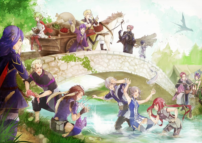 lucina, severa, male morgan, nah, noire, and 8 more (fire emblem and 1 more) drawn by alexiussana