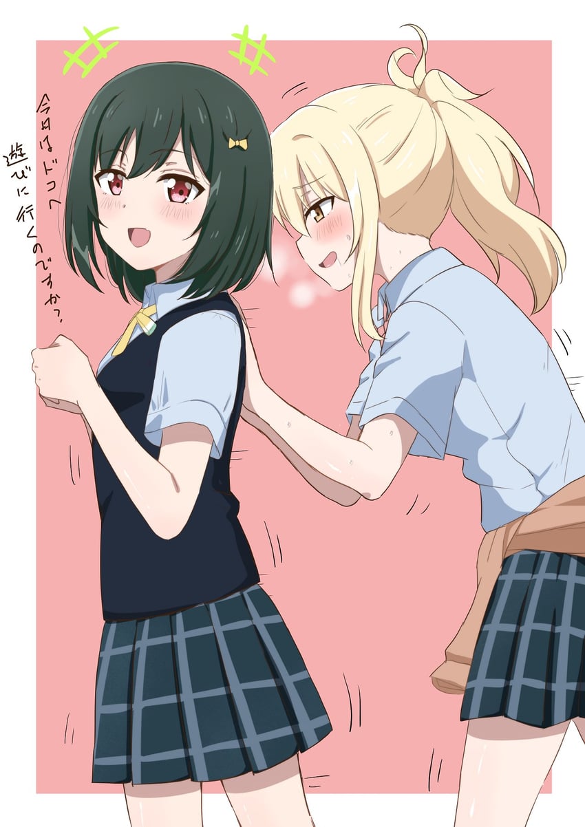 miyashita ai and mifune shioriko (love live! and 1 more) drawn by tottsan