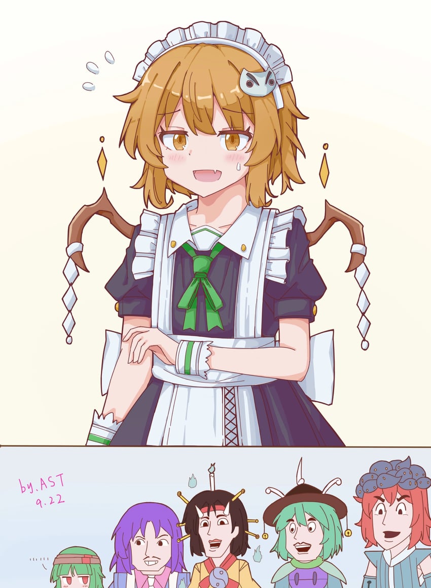 clause, taira no chouki, kesa kujiru, azuma kaisen, ogata garaiya, and 1 more (len'en) drawn by yingchui_xueyue
