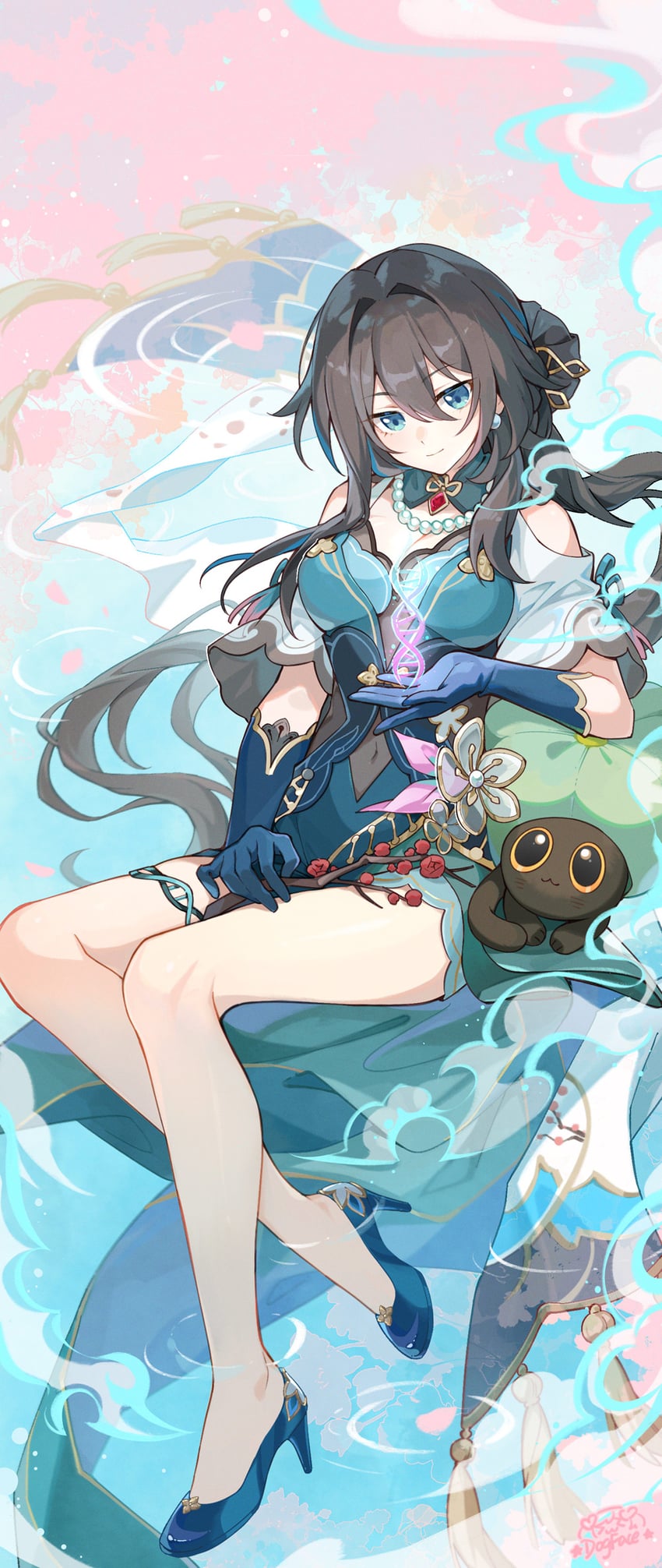 ruan mei and gray bean paste (honkai and 1 more) drawn by gou_lianlian_dogface