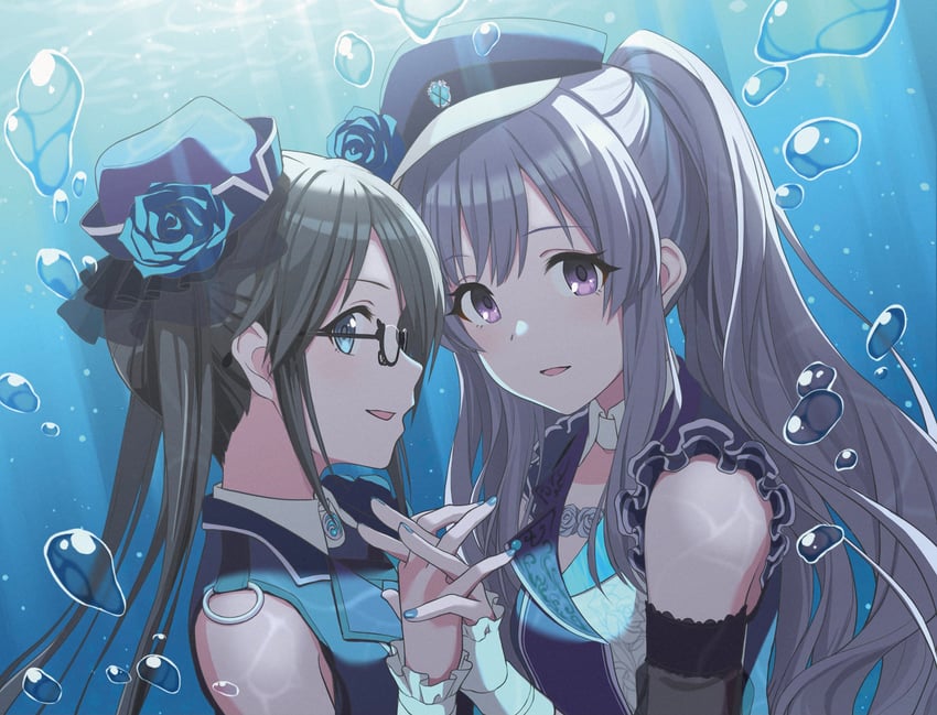 yukoku kiriko and mitsumine yuika (idolmaster and 1 more) drawn by kurobako_bb