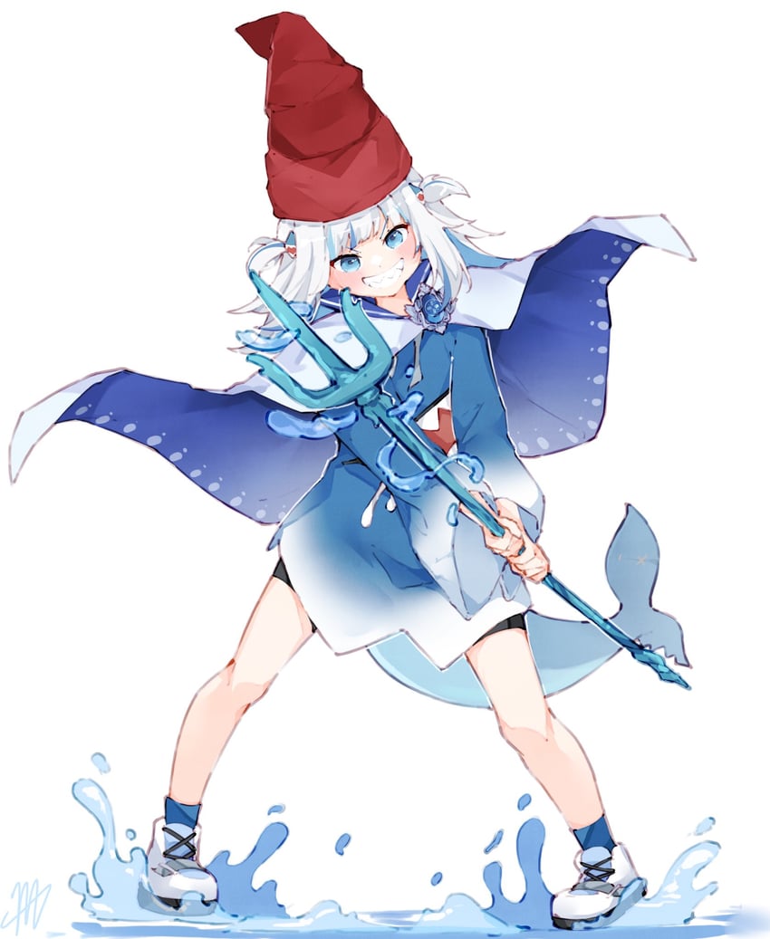 gawr gura (hololive and 2 more) drawn by ma_draws