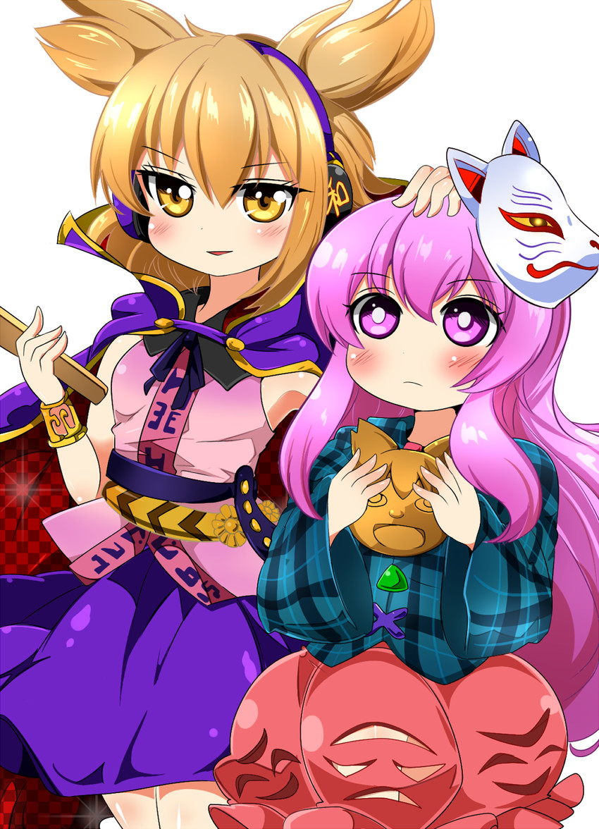 toyosatomimi no miko and hata no kokoro (touhou) drawn by motsu_(selshia12)