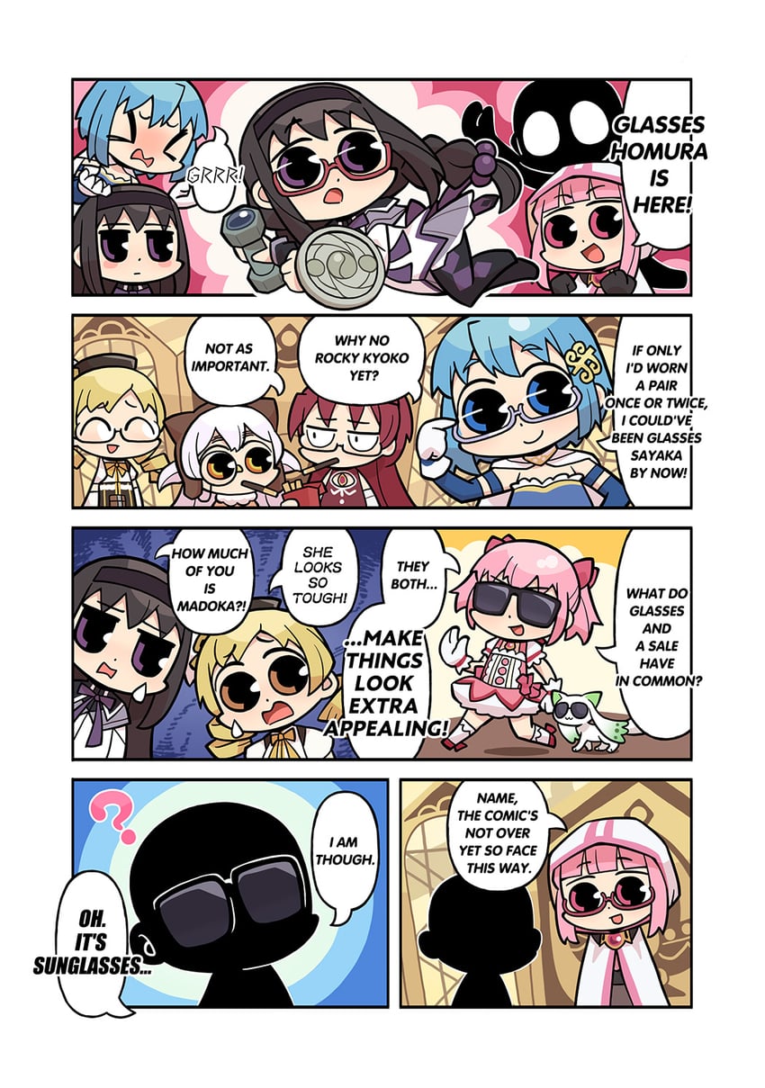 akemi homura, kaname madoka, miki sayaka, sakura kyoko, tomoe mami, and 4 more (mahou shoujo madoka magica and 1 more) drawn by papa_(shimeguru)