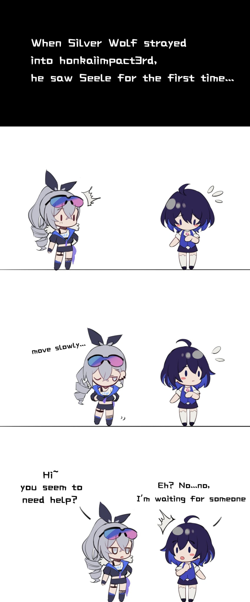 silver wolf and seele vollerei (honkai and 2 more) drawn by insane84699530