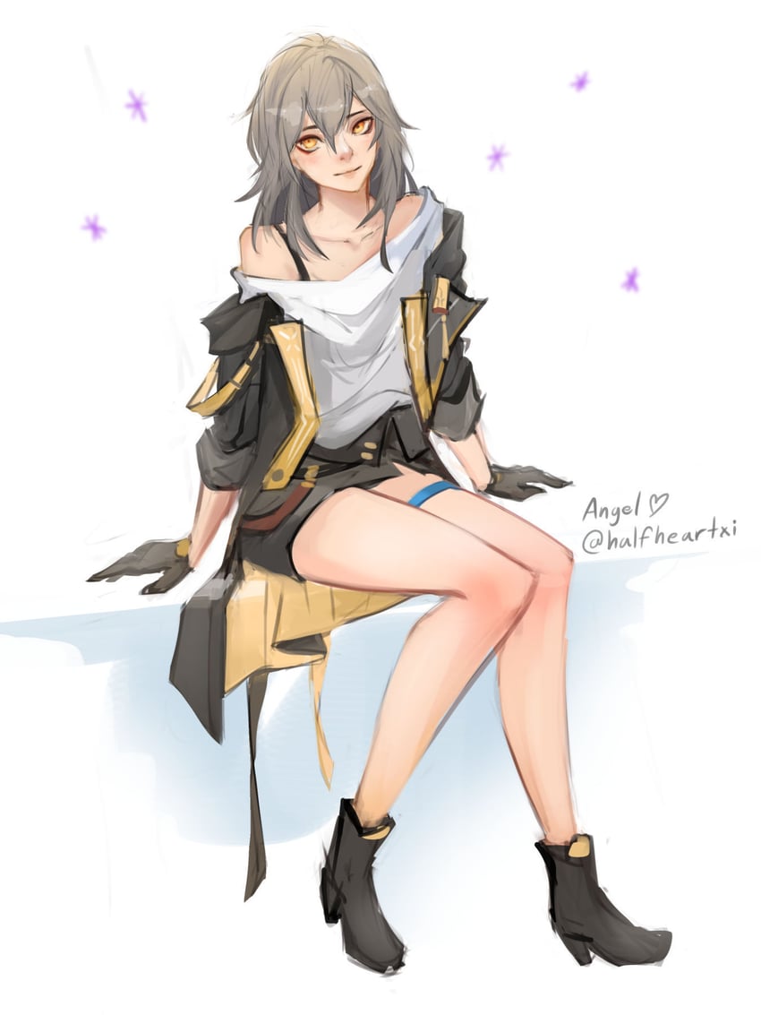 trailblazer and stelle (honkai and 1 more) drawn by angel_(halfheartxi)
