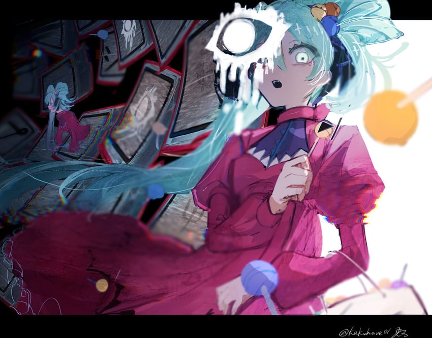 hatsune miku (vocaloid and 1 more) drawn by hane_(kakuhane)