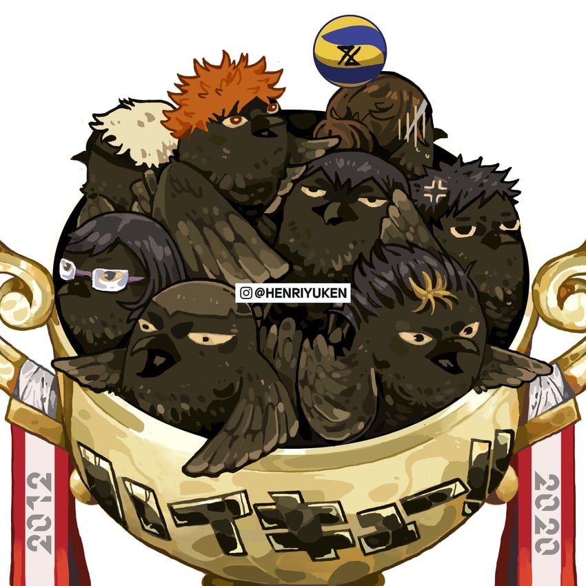 hinata shouyou, kageyama tobio, sawamura daichi, shimizu kiyoko, tsukishima kei, and 3 more (haikyuu!!) drawn by henrie_zamora