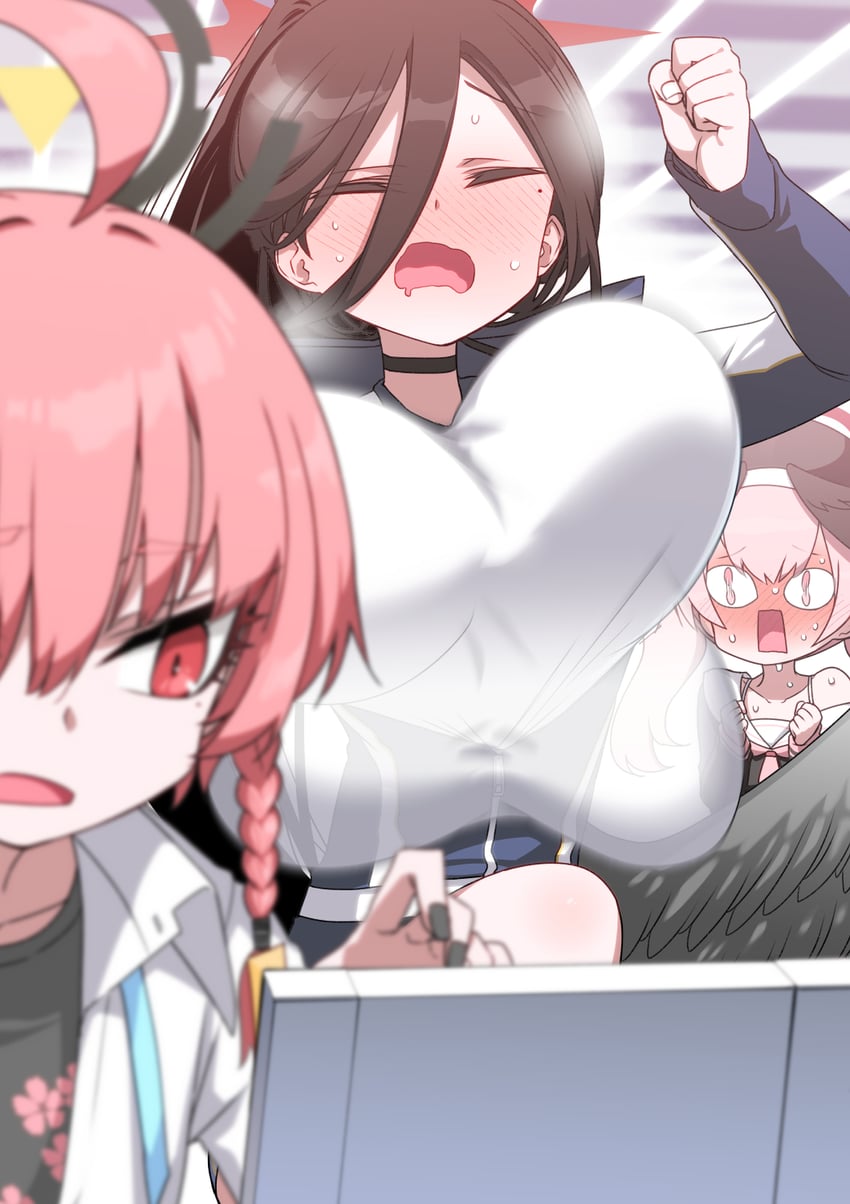 koharu, hasumi, and neru (blue archive) drawn by hitotose_rin