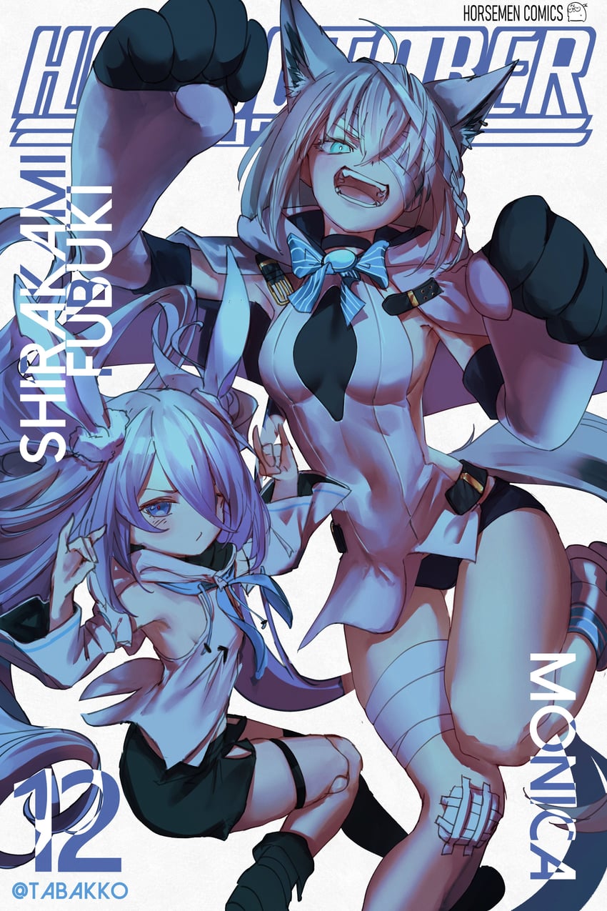 shirakami fubuki and monica (hololive and 2 more) drawn by hyde_(tabakko)