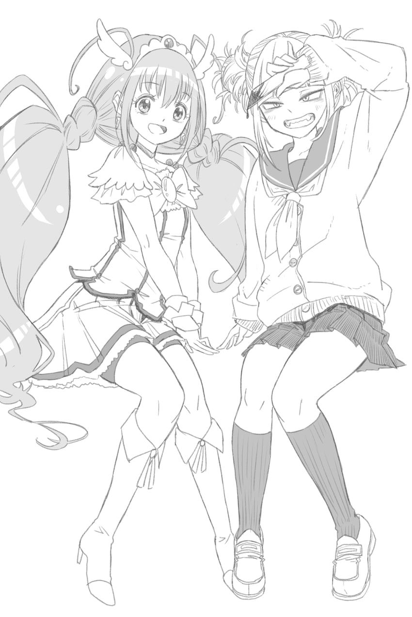 toga himiko, hoshizora miyuki, cure happy, and fukuen misato (precure and 2 more) drawn by jj_(ssspulse)