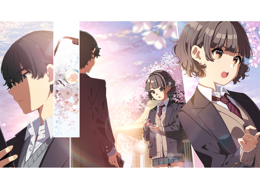 hanamitsuji sora and nanamura hodaka (ga bunko and 1 more) drawn by mamyouda
