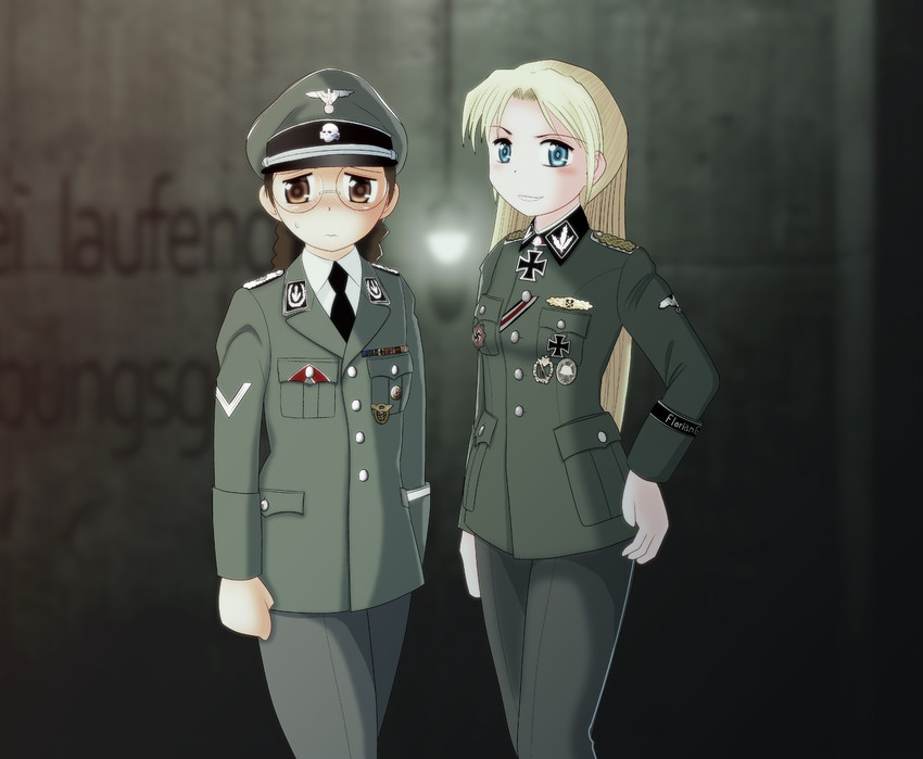 heinrich luitpold himmler and hermann otto fegelein (der untergang) drawn by saitou_kaoru_(nashorn)