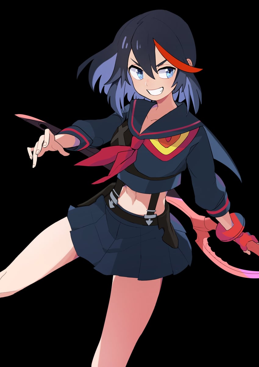 matoi ryuuko and senketsu (kill la kill) drawn by azuumori