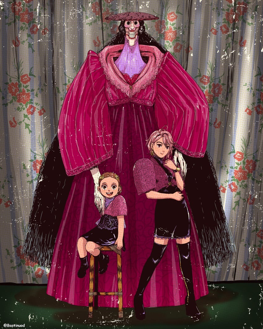 shiratori aira, acrobatic silky, and acrobatic silky's daughter (dandadan) drawn by bastinuod