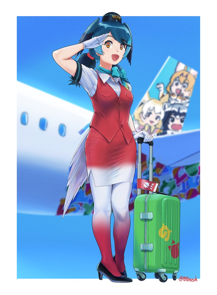 serval, common raccoon, fennec, and passenger pigeon (kemono friends and 1 more) drawn by beleven