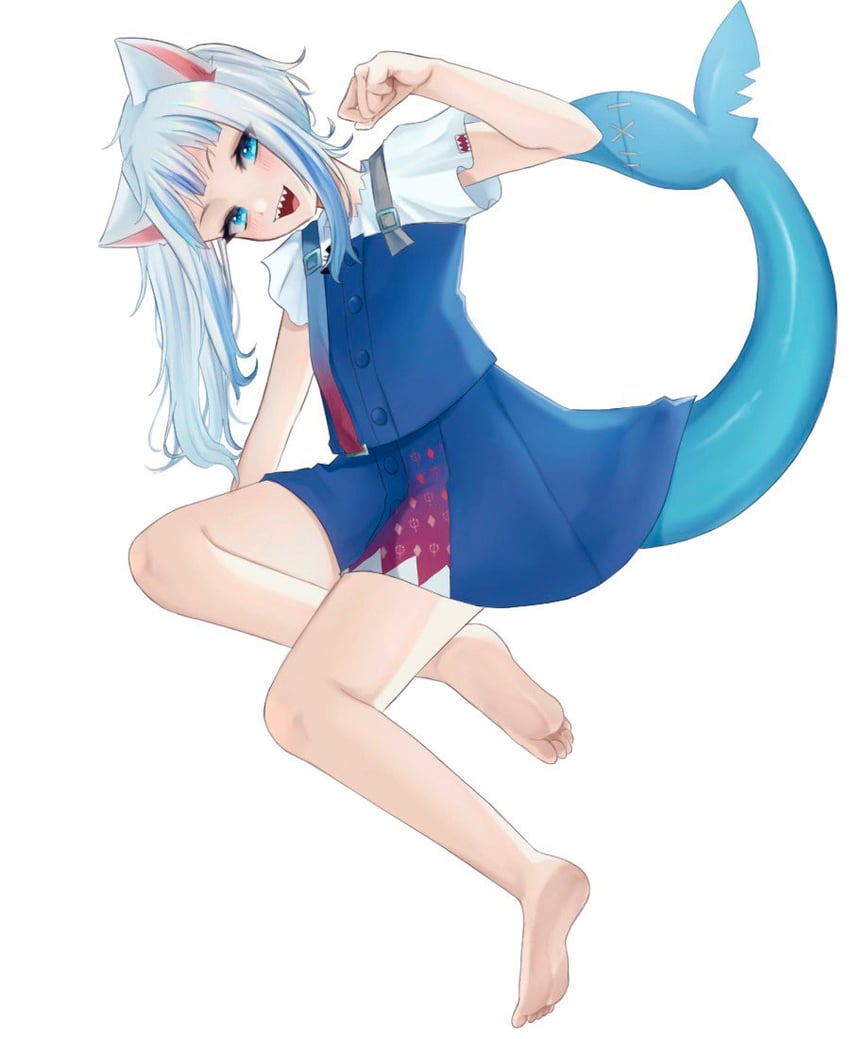 gawr gura (hololive and 1 more) drawn by omu_kichi