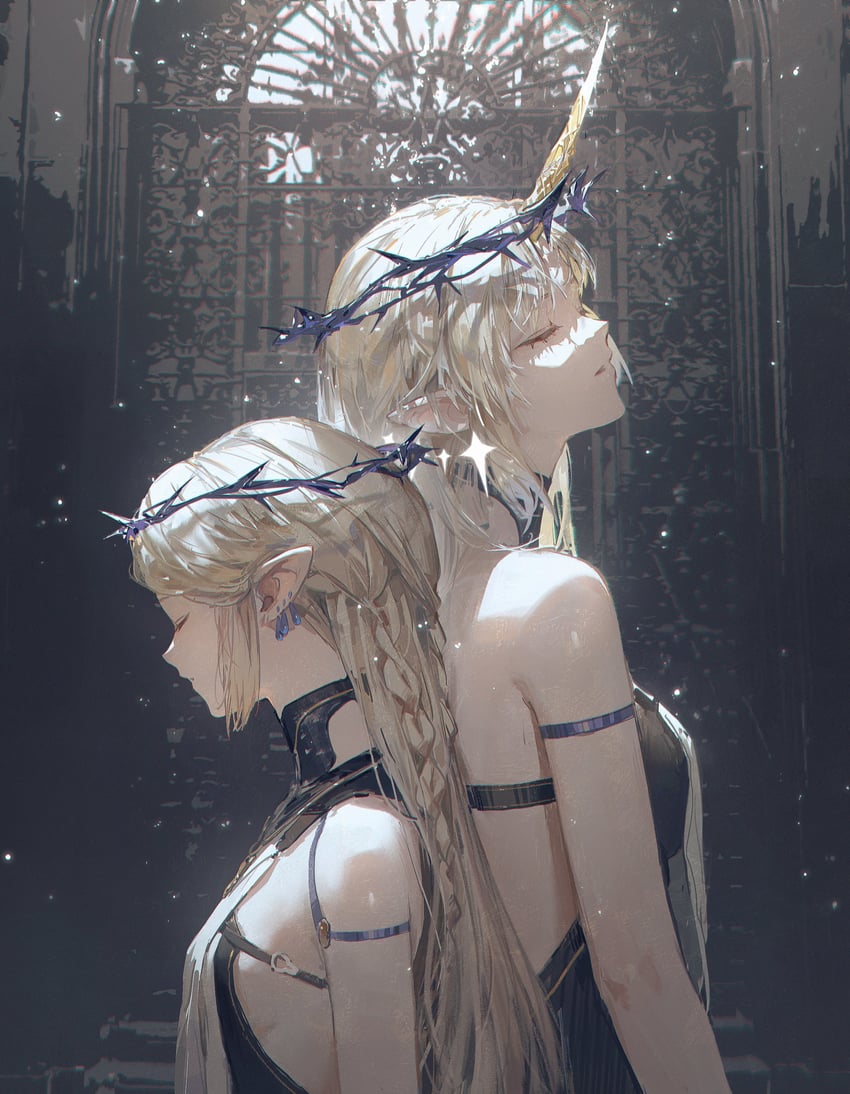 cartethyia and fleurdelys (wuthering waves) drawn by dino_(dinoartforame)