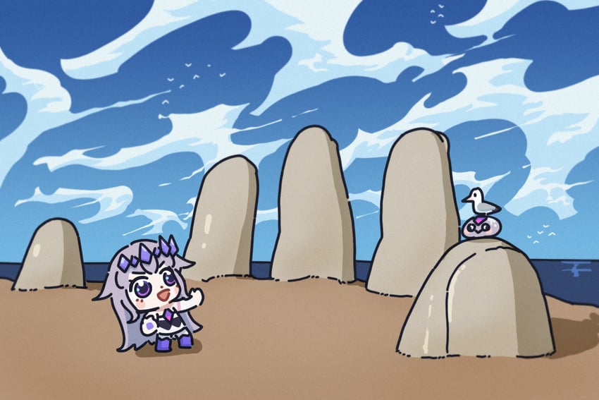 koseki bijou and pebble (hololive and 1 more) drawn by bing_huyue