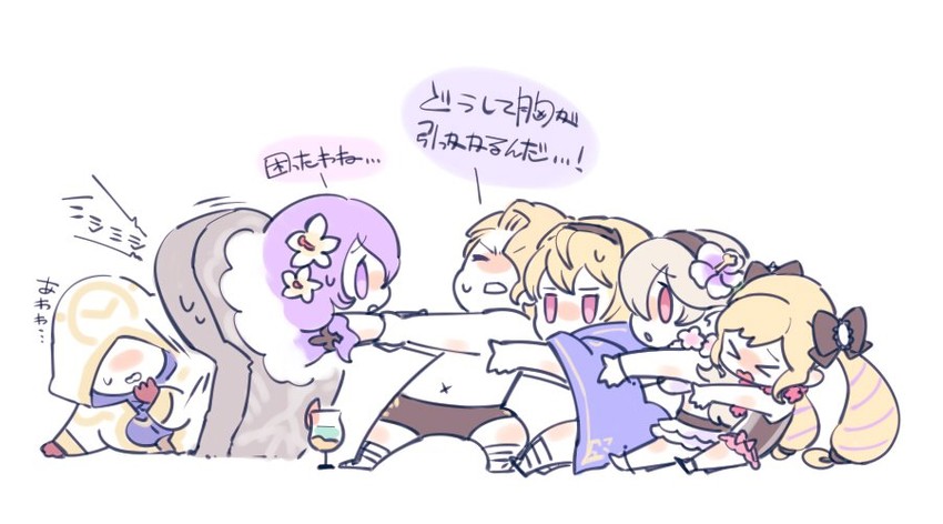 female corrin, camilla, kiran, elise, leo, and 1 more (fire emblem and 2 more) drawn by d0o00o0b