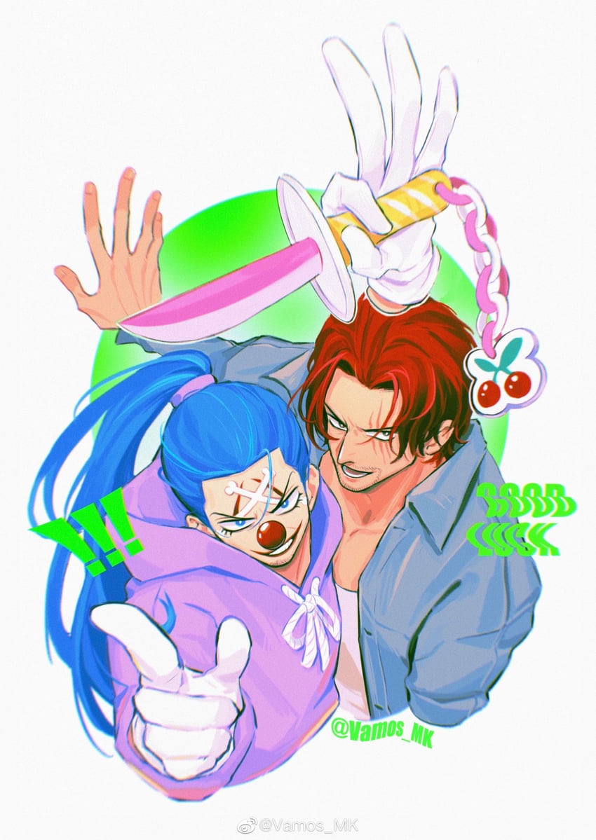 shanks and buggy the clown (one piece) drawn by vamos_mk