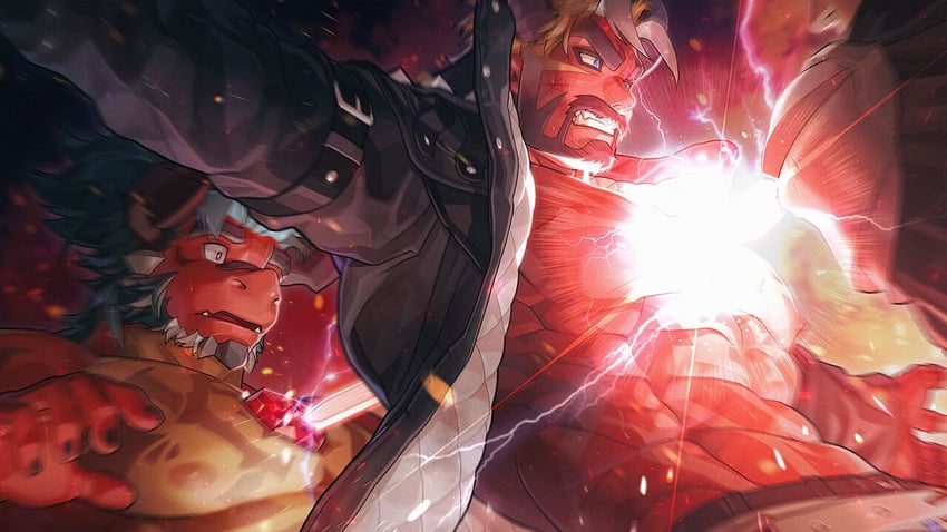 lucifer and atmos (another eidos-r) drawn by wasp_(anthyutena)