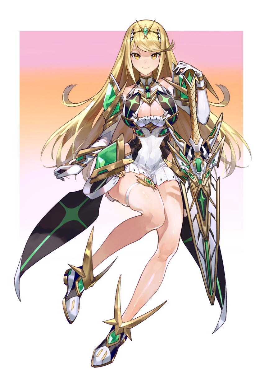 mythra (xenoblade chronicles and 1 more) drawn by maxiu_hun