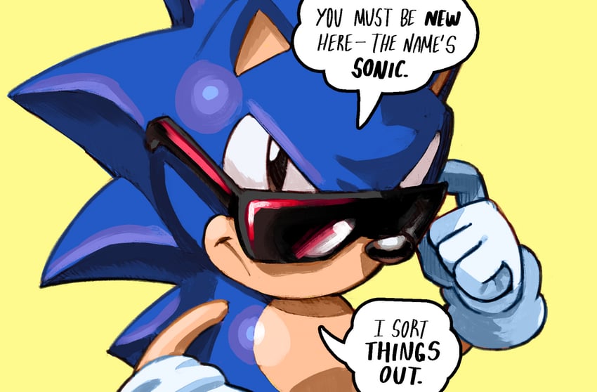sonic the hedgehog and classic sonic (sonic and 2 more) drawn by thekkm