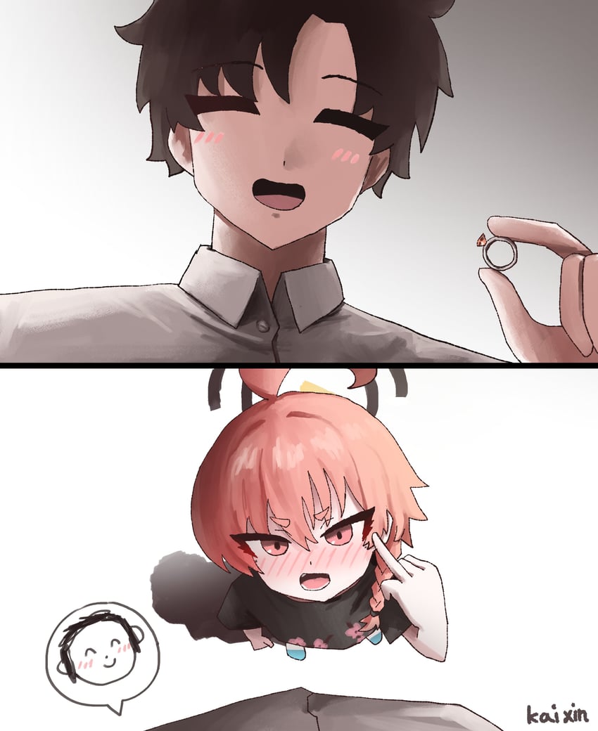 sensei, doodle sensei, and neru (blue archive and 1 more) drawn by kai_xin